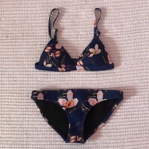 Neoprene Floral Navy Bikini
